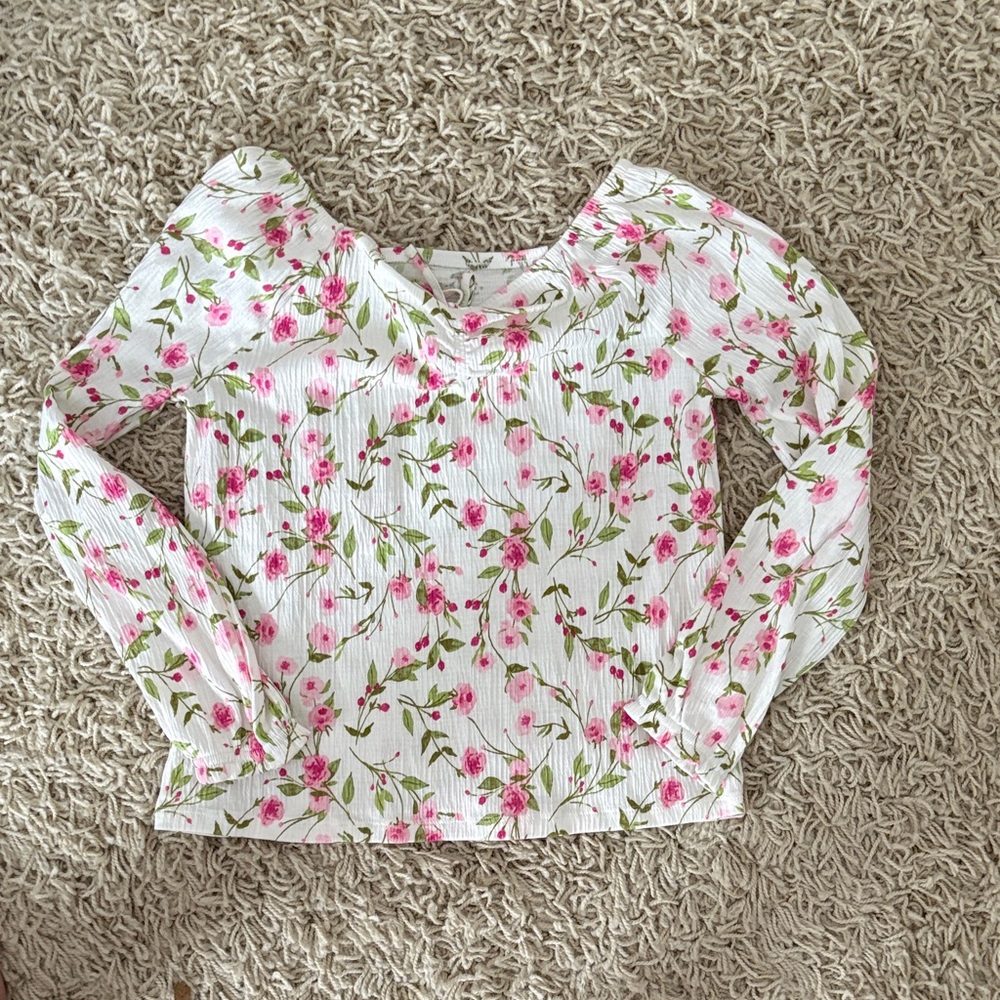 The Children's Place Pink Floral Long Sleeve Blouse